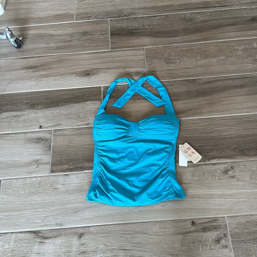NWT Tommy Bahama S Seaside Green Halter Cup Tankini